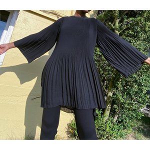 Nina Leonard Top or Dress  - Black Bell Sleeve